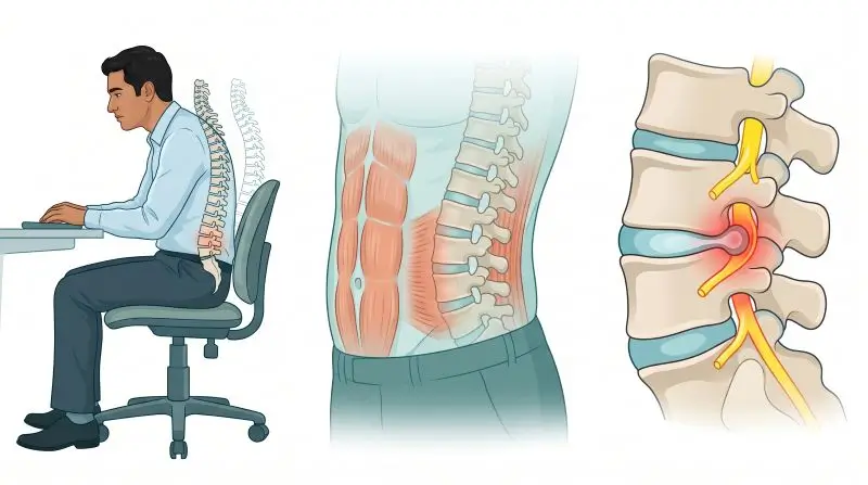 Lower Back Pain While Sitting: Causes, Warning Signs & Physiotherapy Treatment